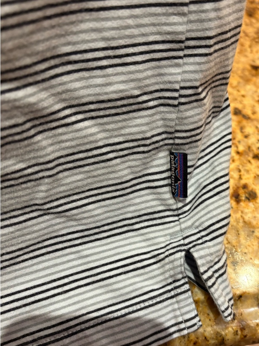 Patagonia Navy and White Horizontal Stripe Polo - Picture 3 of 6